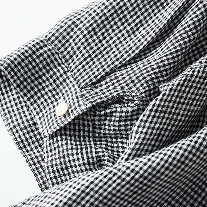 Buddha Stones Summer Casual Vintage Button-Up Plaid Women's Short Sleeve Dresses - image 12