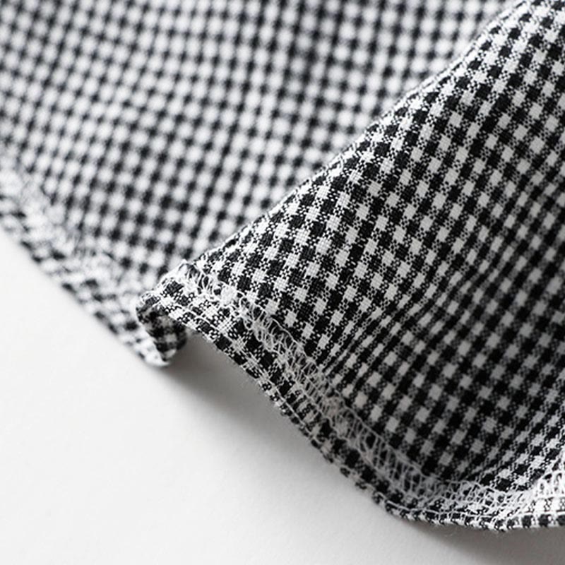 Buddha Stones Summer Casual Vintage Button-Up Plaid Women's Short Sleeve Dresses - image 14