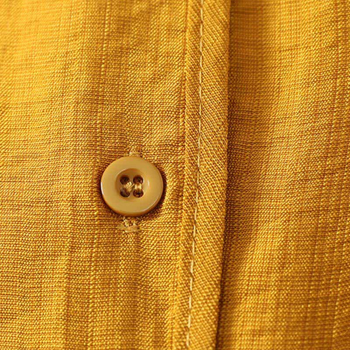 Buddha Stones Summer Casual Minimalist Button-Up Solid Women's Long Sleeve Shirts - image 4