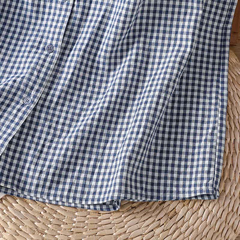 Buddha Stones Summer Casual Vintage Button-Up Plaid Women's Sleeveless Shirts Tank Top - image 12