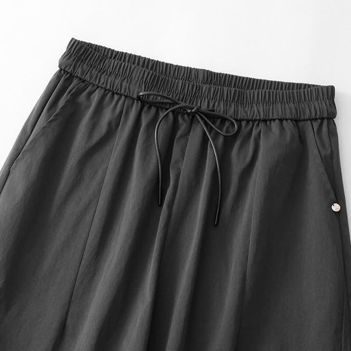 Buddha Stones Summer Casual Minimalist Drawstring Solid Cotton Ankle Pants Women's Harem Pants With Pocket - image 1