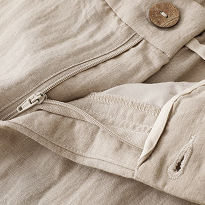 Buddha Stones Summer Casual Button-Up Solid Zipper Design Ankle Pants Women's Harem Pants With Pocket - image 12