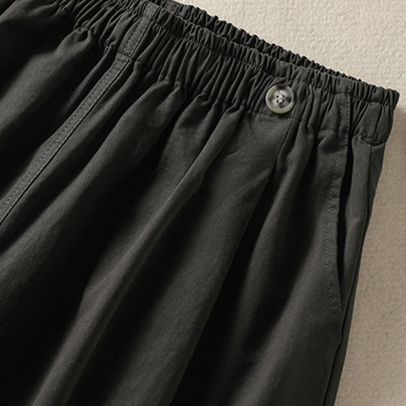 Buddha Stones Summer Casual Minimalist Solid Women's Shorts With Pocket - image 7