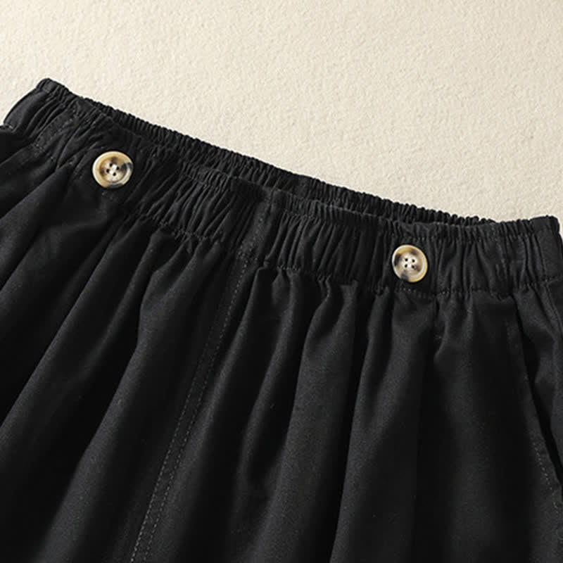 Buddha Stones Summer Casual Minimalist Solid Women's Shorts With Pocket - image 5
