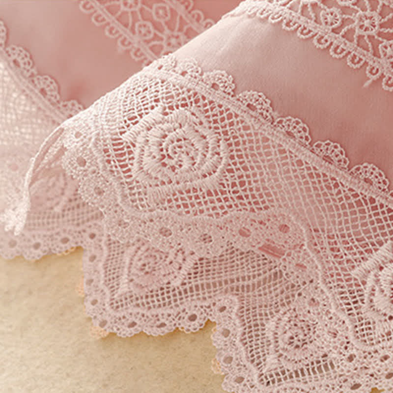 Buddha Stones Summer Elegant Casual Drawstring Solid Lace-trimmed Hem Ankle Pants Women's Wide Leg Pants - image 9