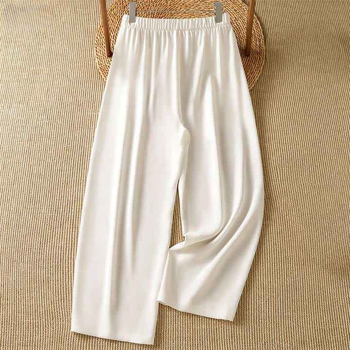 Buddha Stones Summer Casual Minimalist Solid Cropped Pants Women's Harem Pants With Pocket - image 14