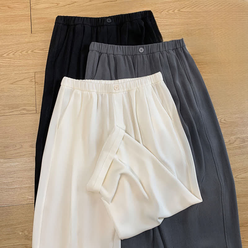 Buddha Stones Summer Casual Minimalist Solid Cropped Pants Women's Harem Pants With Pocket - image 21