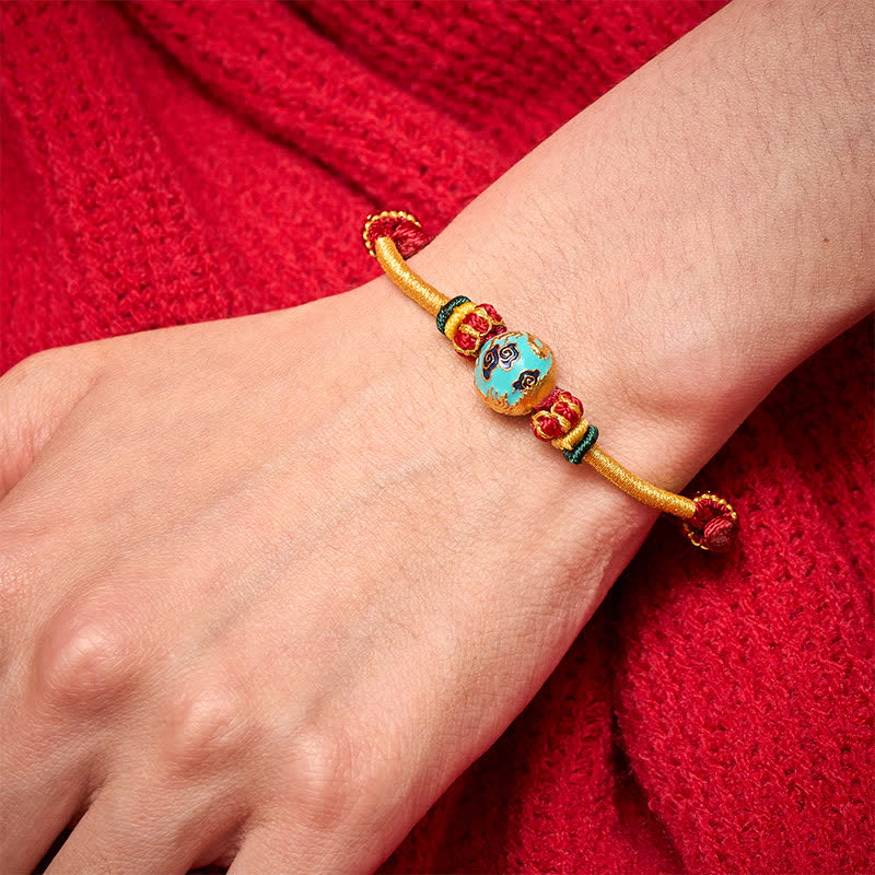 Buddha Stones Copper Dragon Bead Red String Strength Braided Bracelet - image 13