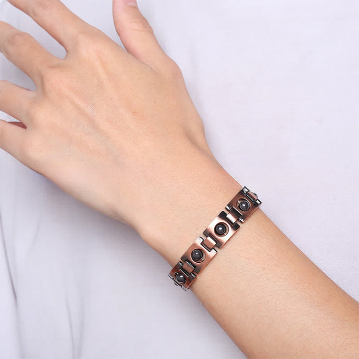 Buddha Stones Copper Plated Magnetic Grounding Vintage Bracelet - image 4