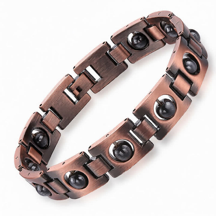Buddha Stones Copper Plated Magnetic Grounding Vintage Bracelet - Copper(Balance♥Wealth) - image 0