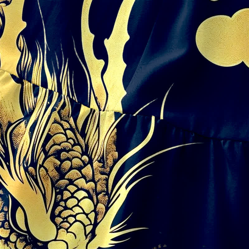 Buddha Stones Summer Casual Golden Dragon Cloud Pattern Women's Summer Sleeveless Midi Dress With Pockets - image 1