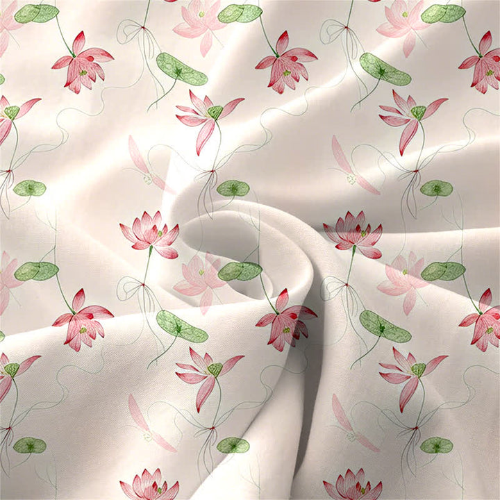 Buddha Stones Summer Casual Lotus Leaves Pattern Women's Summer Sleeveless Midi Dress With Pockets - image 3