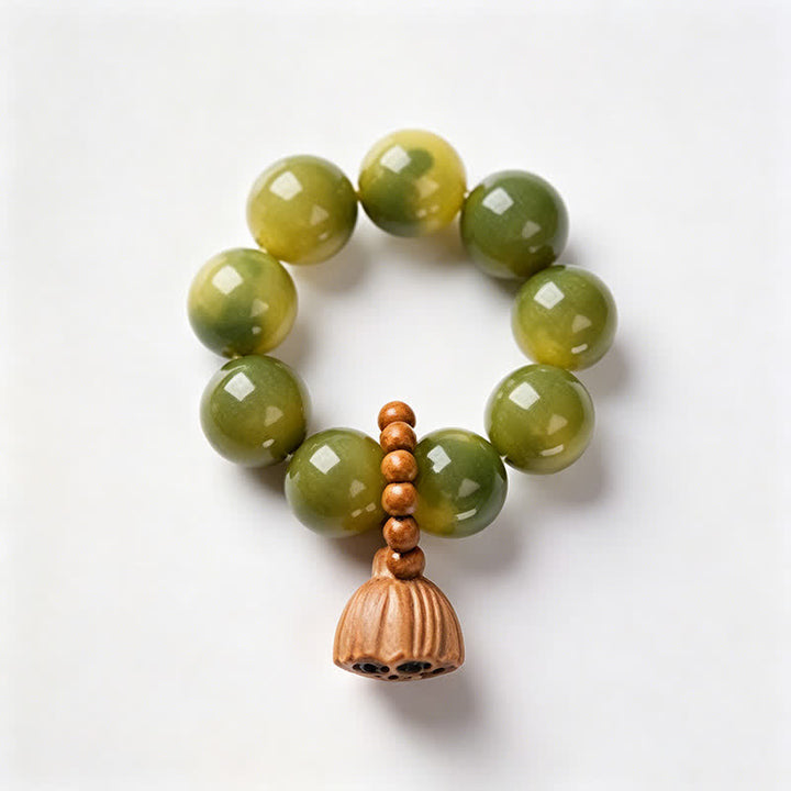 Buddha Stones White Bodhi Seed Lotus Pod Grounding Hand-Polished Tactile Meditation Beads Decorations - Green - White Bodhi Seed (Purity ♥ Clarity) - image 10