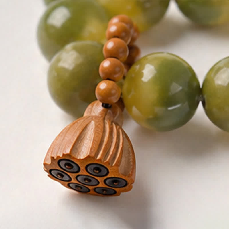 Buddha Stones White Bodhi Seed Lotus Pod Grounding Hand-Polished Tactile Meditation Beads Decorations - image 15