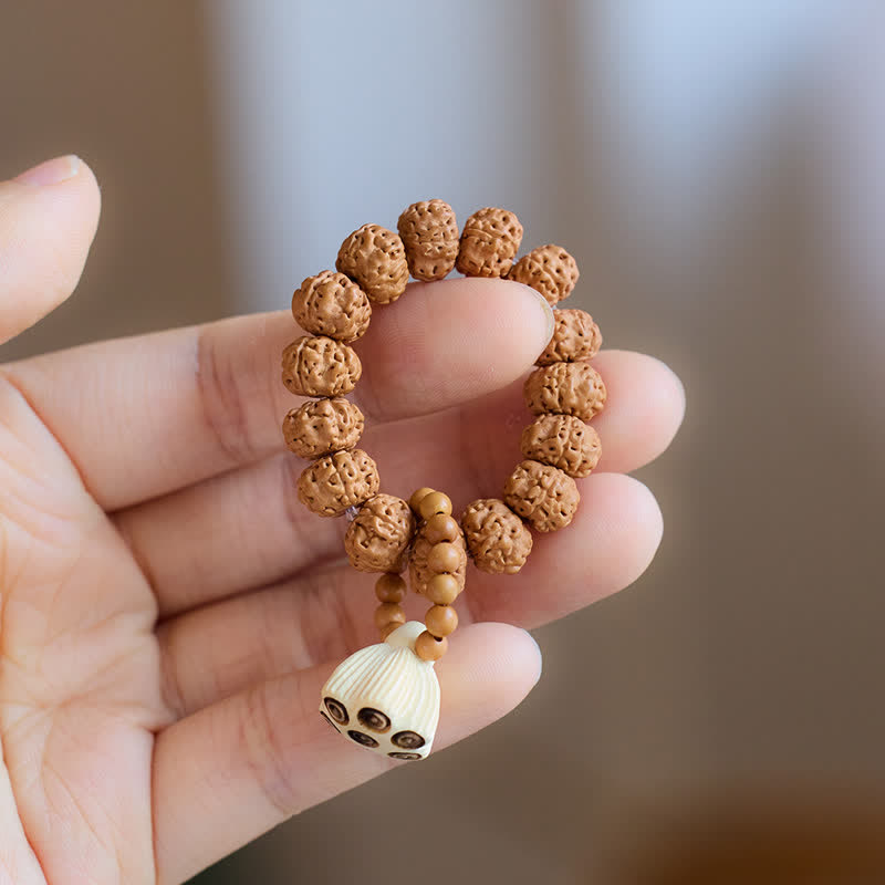 Buddha Stones Vajra Seed Hand-Polished Lotus Pod Pendant Tactile Meditation Beads Decorations - image 1