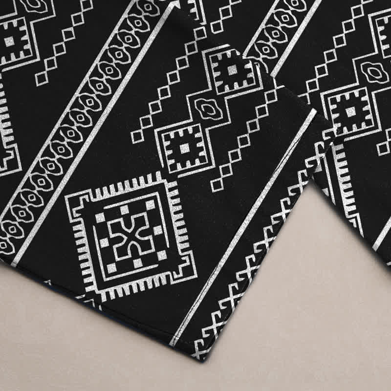 Buddha Stones Cotton Tribal Geometric Stripe Pattern Men's Tapered Pants With Pockets - image 3