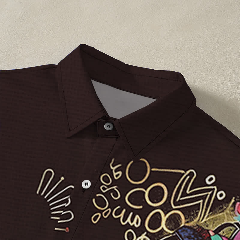 Buddha Stones Tribal Woman Silhouette Pattern Buttons Breathable Men's Short Sleeve Shirt - image 7