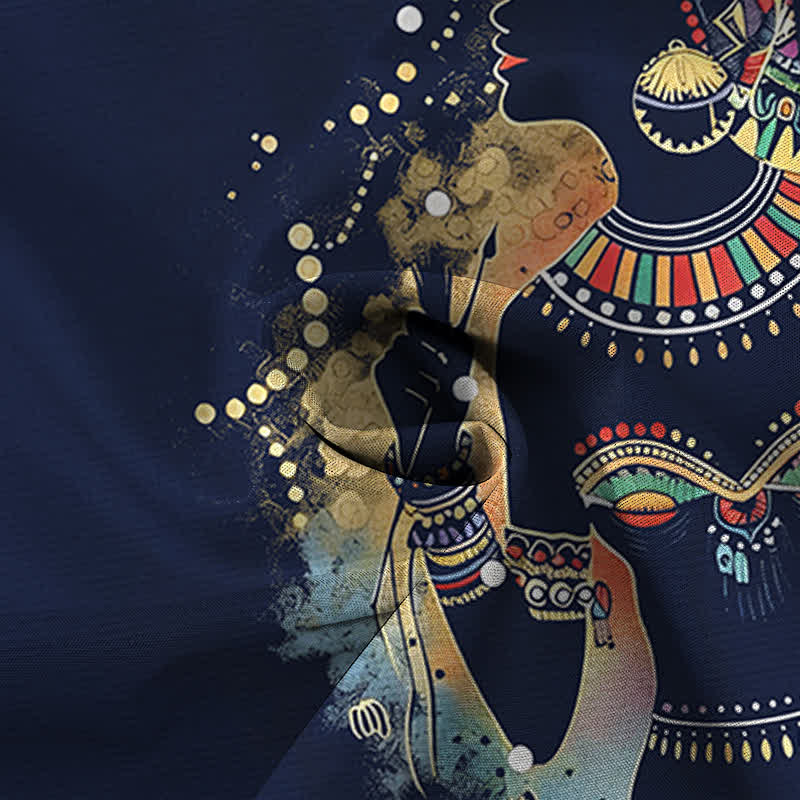 Buddha Stones Tribal Woman Silhouette Pattern Buttons Breathable Men's Short Sleeve Shirt - image 14