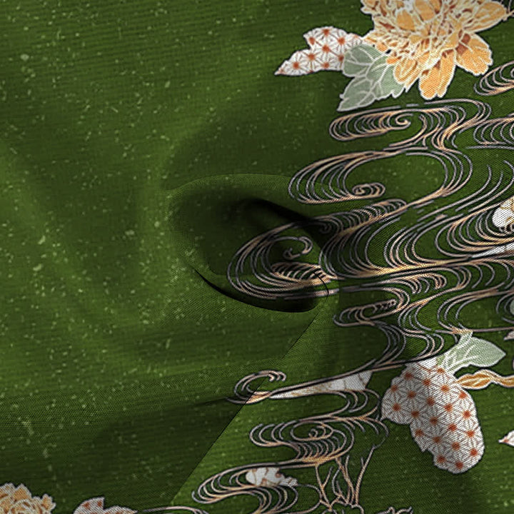 Buddha Stones Lotus Wave Cloud Pattern Buttons Breathable Men's Short Sleeve Shirt - image 9