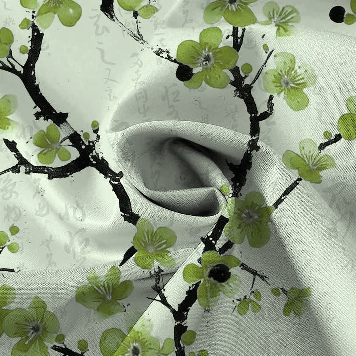 Buddha Stones Red Plum Blossom Branch Pattern Buttons Wrinkle-resistant Men's Short Sleeve Shirt - image 8