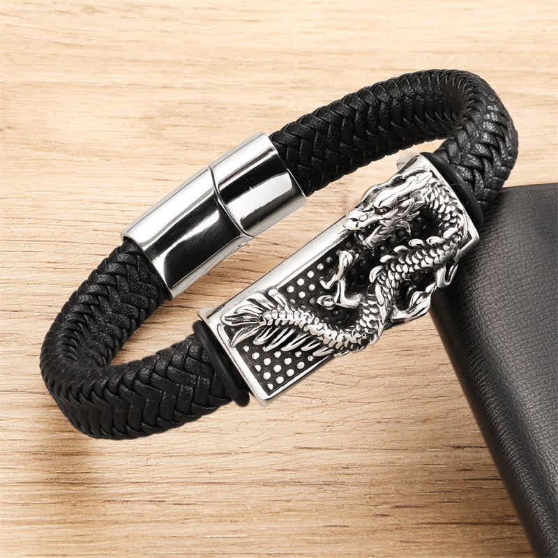 Buddha Stones Hand-Woven Dragon Strength Braided Stainless Steel Bracelet - image 2