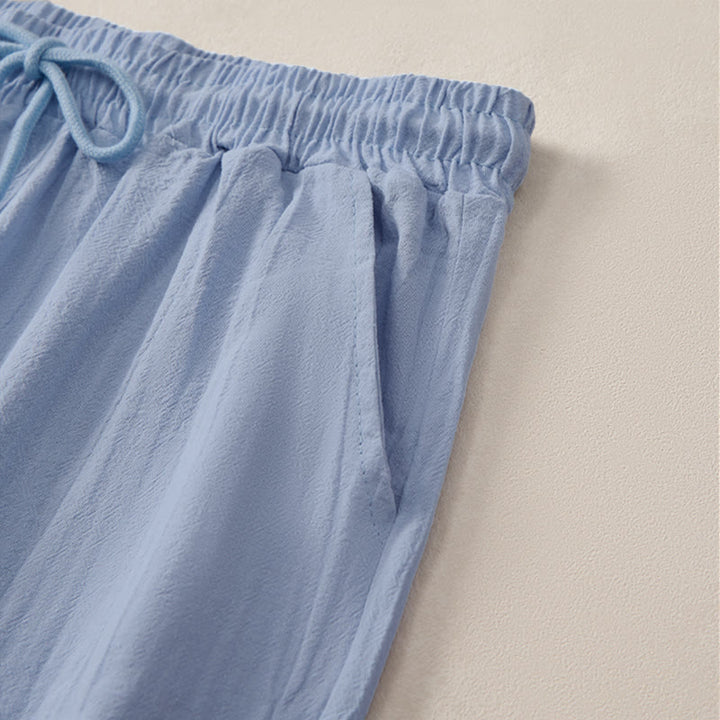 Buddha Stones Summer Casual Drawstring Solid Bermuda Shorts Women's Straight Leg Pants With Pockets - image 19