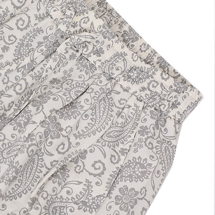 Buddha Stones Summer Boho Casual Drawstring Paisley Capri Pants Men's Harem Pants With Pocket - image 29