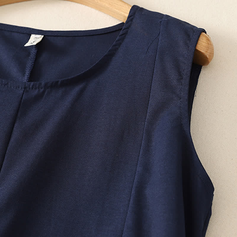 Buddha Stones Summer Minimalist Basic Solid Crew Neck Tank Top Women's Sleeveless T-Shirts - image 2