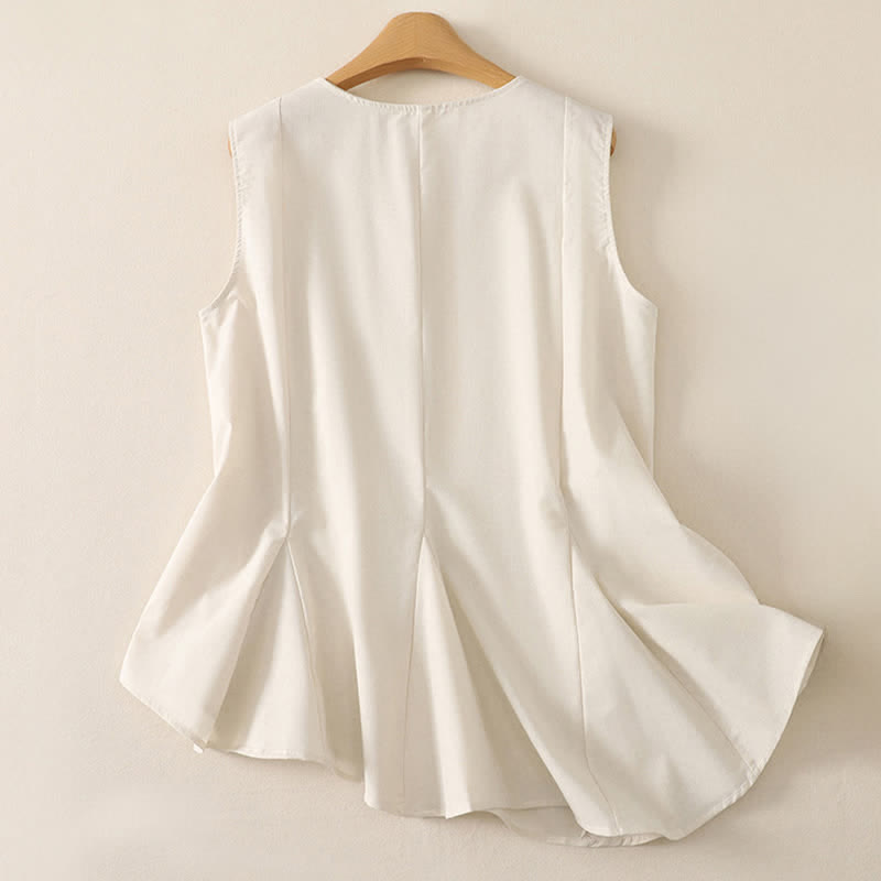 Buddha Stones Summer Minimalist Basic Solid Crew Neck Tank Top Women's Sleeveless T-Shirts - image 6