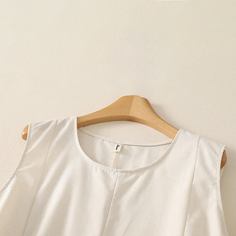 Buddha Stones Summer Minimalist Basic Solid Crew Neck Tank Top Women's Sleeveless T-Shirts - image 7