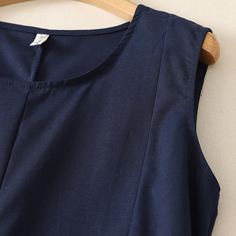 Buddha Stones Summer Minimalist Basic Solid Crew Neck Tank Top Women's Sleeveless T-Shirts - image 3