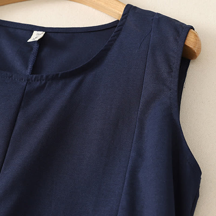 Buddha Stones Summer Minimalist Basic Solid Crew Neck Tank Top Women's Sleeveless T-Shirts - image 3