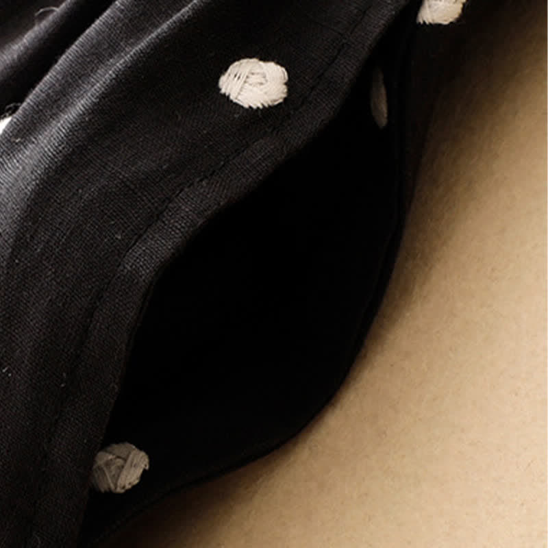 Buddha Stones Summer Casual Vintage Drawstring Polka Dot Crew Neck Women's Summer Sleeveless Dress With Pocket - image 14