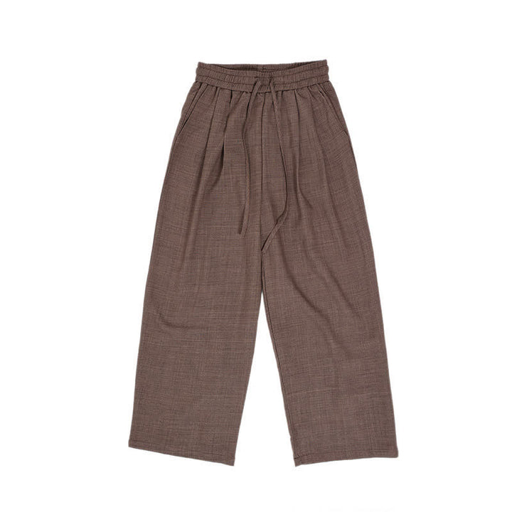 Buddha Stones Summer Casual Minimalist Drawstring Elastic Waist Solid Ankle Pants Men's Straight Leg Pants With Pocket - image 20