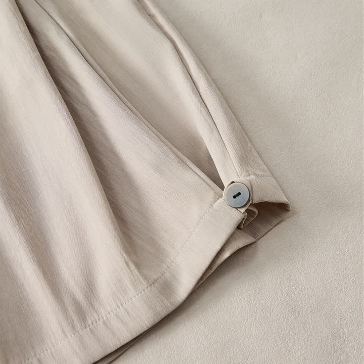 Buddha Stones Summer Casual Minimalist Drawstring Elastic Waist Solid Men's Shorts With Pocket - image 5