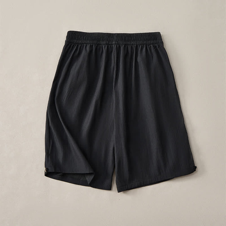 Buddha Stones Summer Casual Minimalist Drawstring Elastic Waist Solid Men's Shorts With Pocket - image 10