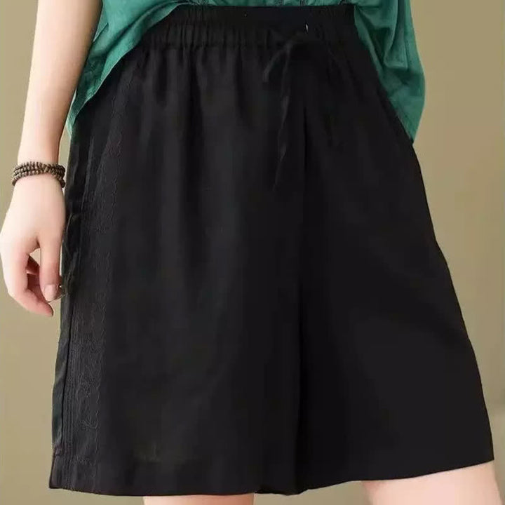 Buddha Stones Summer Casual Drawstring Solid Women's Shorts With Pocket - image 8