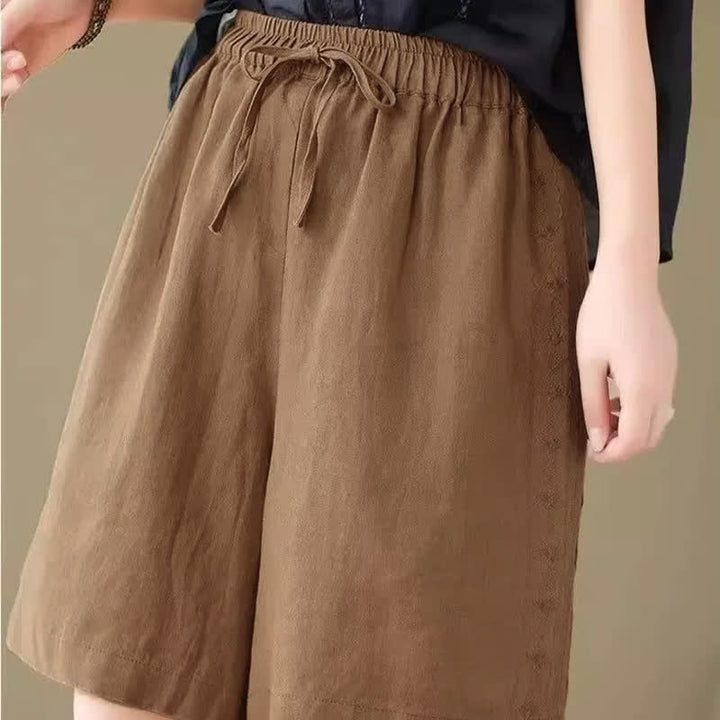 Buddha Stones Summer Casual Drawstring Solid Women's Shorts With Pocket - image 11