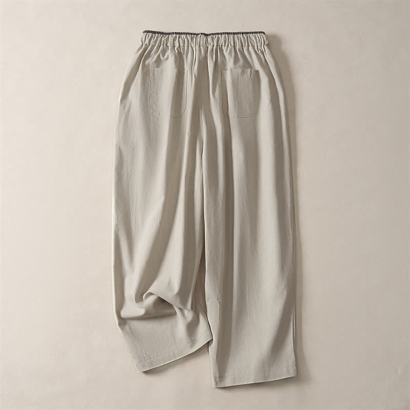 Buddha Stones Summer Casual Minimalist Drawstring Solid Cropped Pants Women's Harem Pants With Pocket - image 15