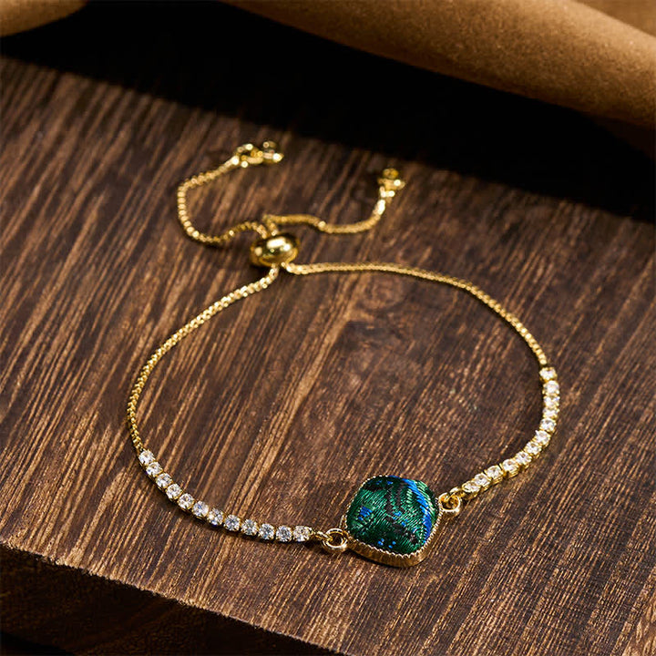 Buddha Stones Copper Luck Song Brocade Square Adjustable Bracelet - image 1