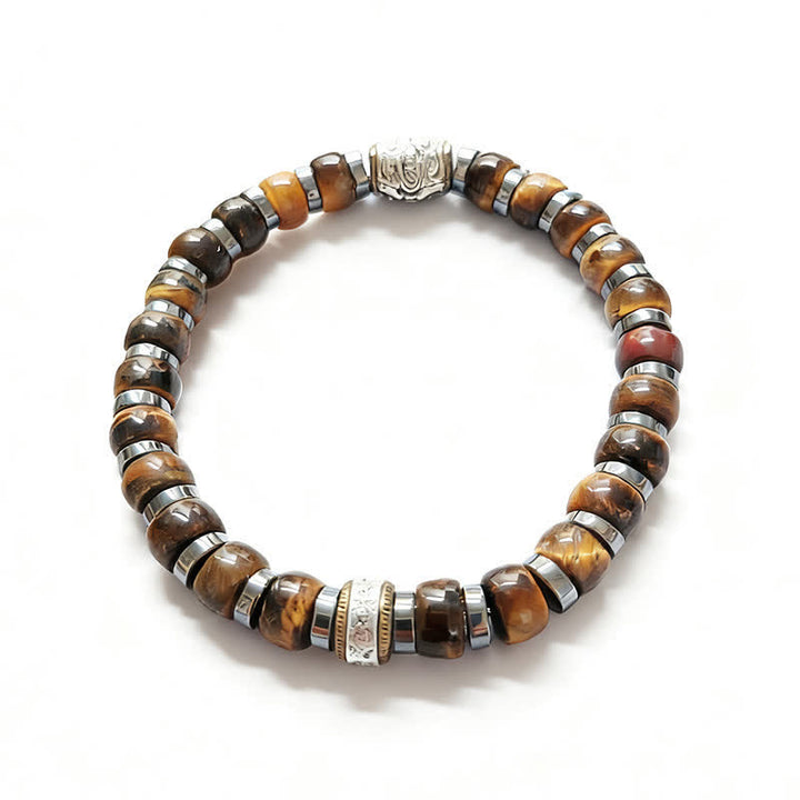 Buddha Stones Natural Tiger Eye Antique Silver Lion Confidence Bead Bracelet - image 4