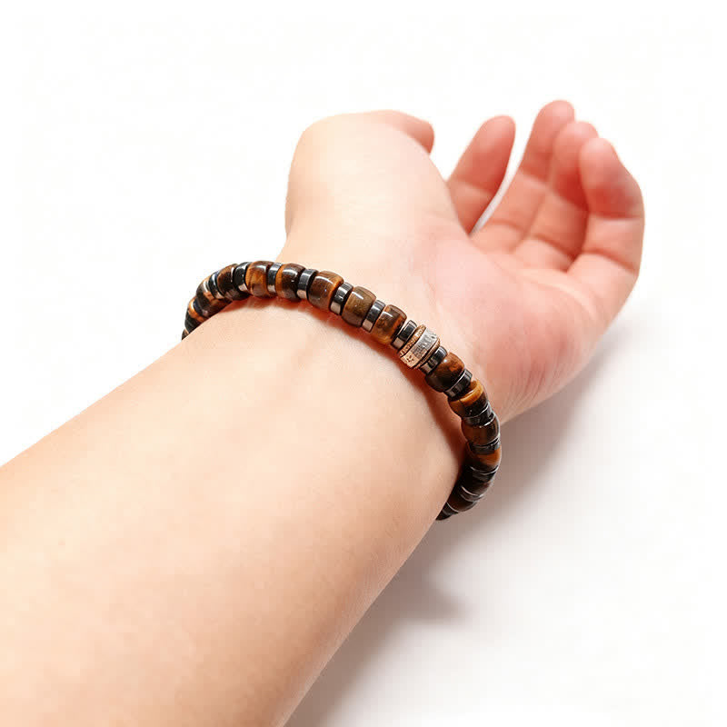 Buddha Stones Natural Tiger Eye Antique Silver Lion Confidence Bead Bracelet - image 12
