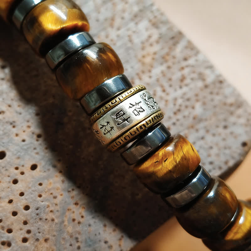 Buddha Stones Natural Tiger Eye Antique Silver Lion Confidence Bead Bracelet - image 15