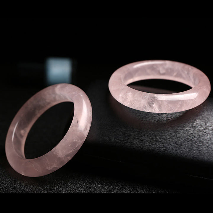 Buddha Stones  Natural Rose Quartz Love Caring Bracelet Bangle - image 6