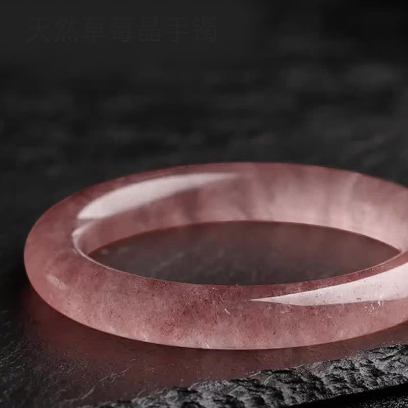 Buddha Stones Natural Strawberry Quartz Love Healing Bracelet Bangle - image 6