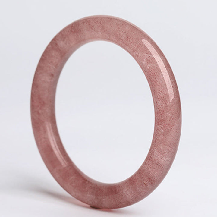 Buddha Stones Natural Strawberry Quartz Love Healing Bracelet Bangle - image 8