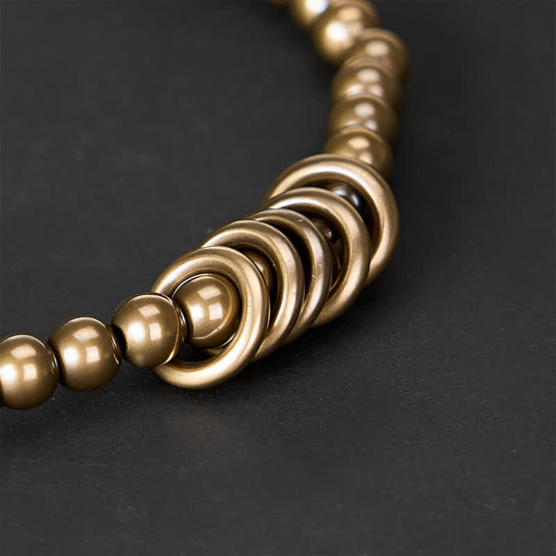 Buddha Stones 4mm Small Beads Brass Healing Bracelet - image 3