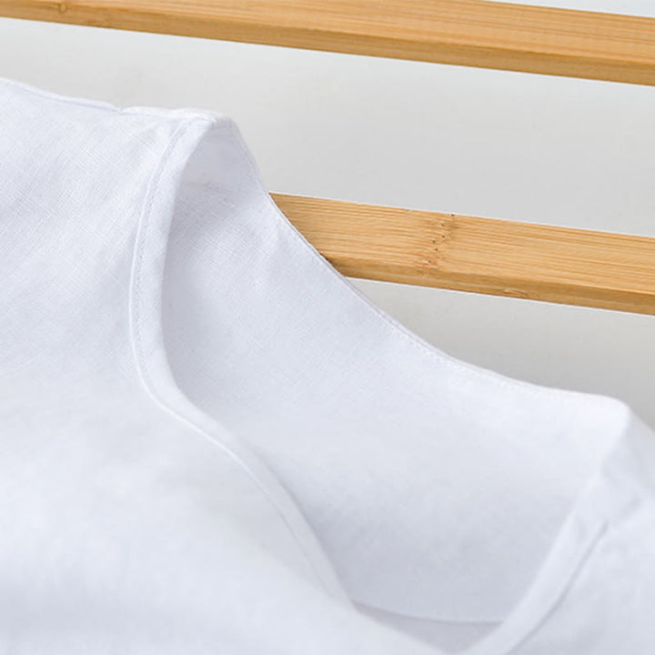 Buddha Stones Summer Casual Minimalist Solid Crew Neck Men's Short Sleeve T-Shirts With Patch Pocket - image 9