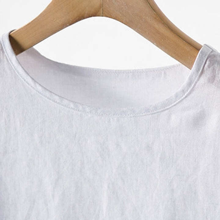 Buddha Stones Summer Casual Minimalist Solid Crew Neck Men's Short Sleeve T-Shirts With Patch Pocket - image 8