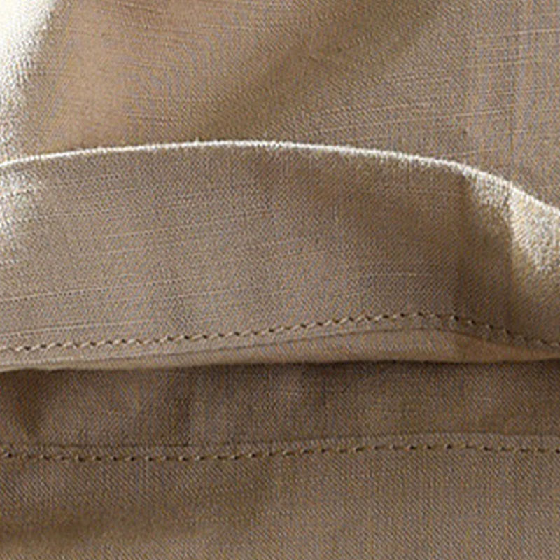 Buddha Stones Spring Summer Casual Minimalist Button Zipper Solid Cotton Linen Men's Shorts With Pocket - image 8
